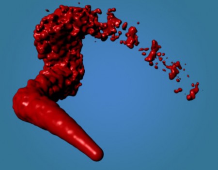 Maya : Simuler une giclée de sang avec des particules