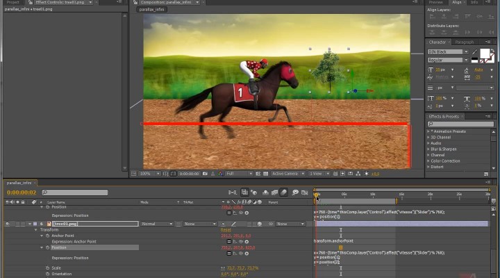 After Effects: Parallaxe infini