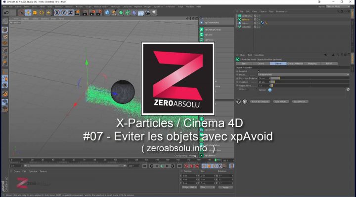 X-Particles / Cinema 4D – #07 Éviter les objets avec xpAvoid