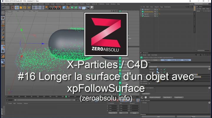 X-Particles / Cinema 4D – #16  Longer la surface d’un objet avec xpFollowSurface