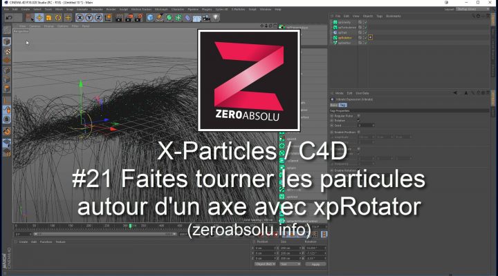X-Particles / Cinema 4D – #21 Faites tourner les particules autour d’un axe avec xpRotator