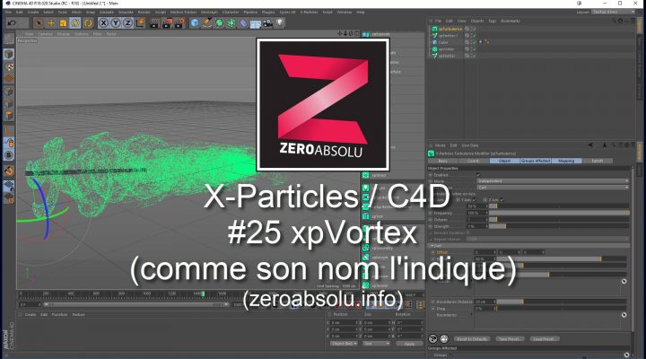X-Particles / Cinema 4D – #25 xpVortex (comme son nom l’indique)
