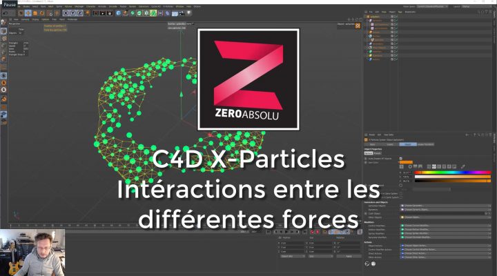 Cinema 4D / X-Particles : Interactions entre différentes forces